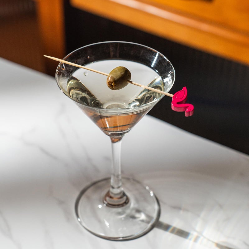 PuTwo Cocktail Picks Handmade Bamboo Toothpicks 100ct 4.7" in Flamingo Decor - Image 4